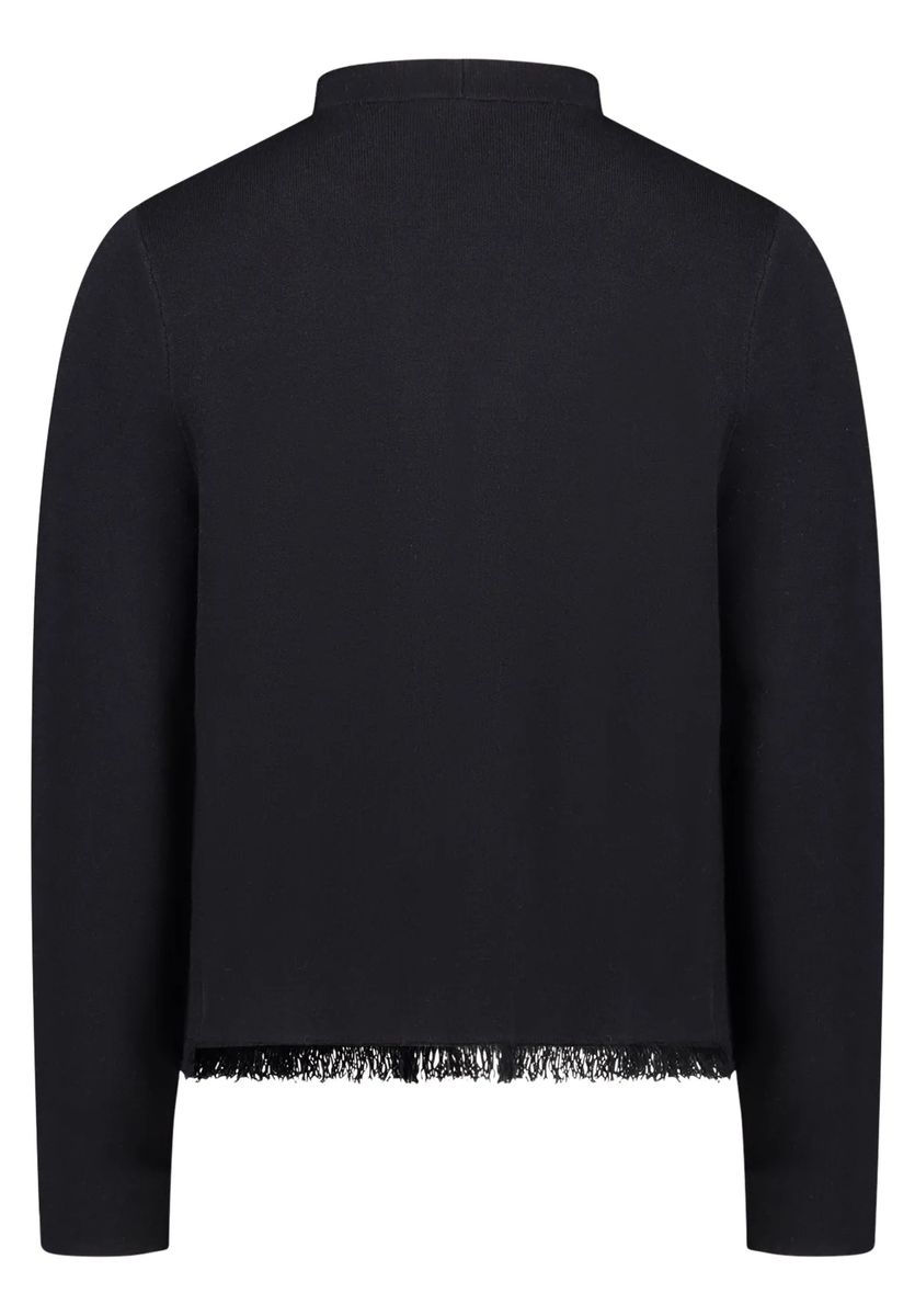 Strickjacke mit Fransen, offene Vorderseite