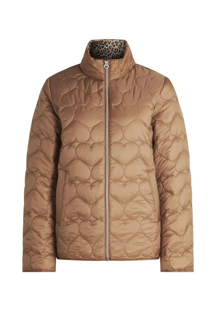 A-Linien Steppjacke mit Herzmuster