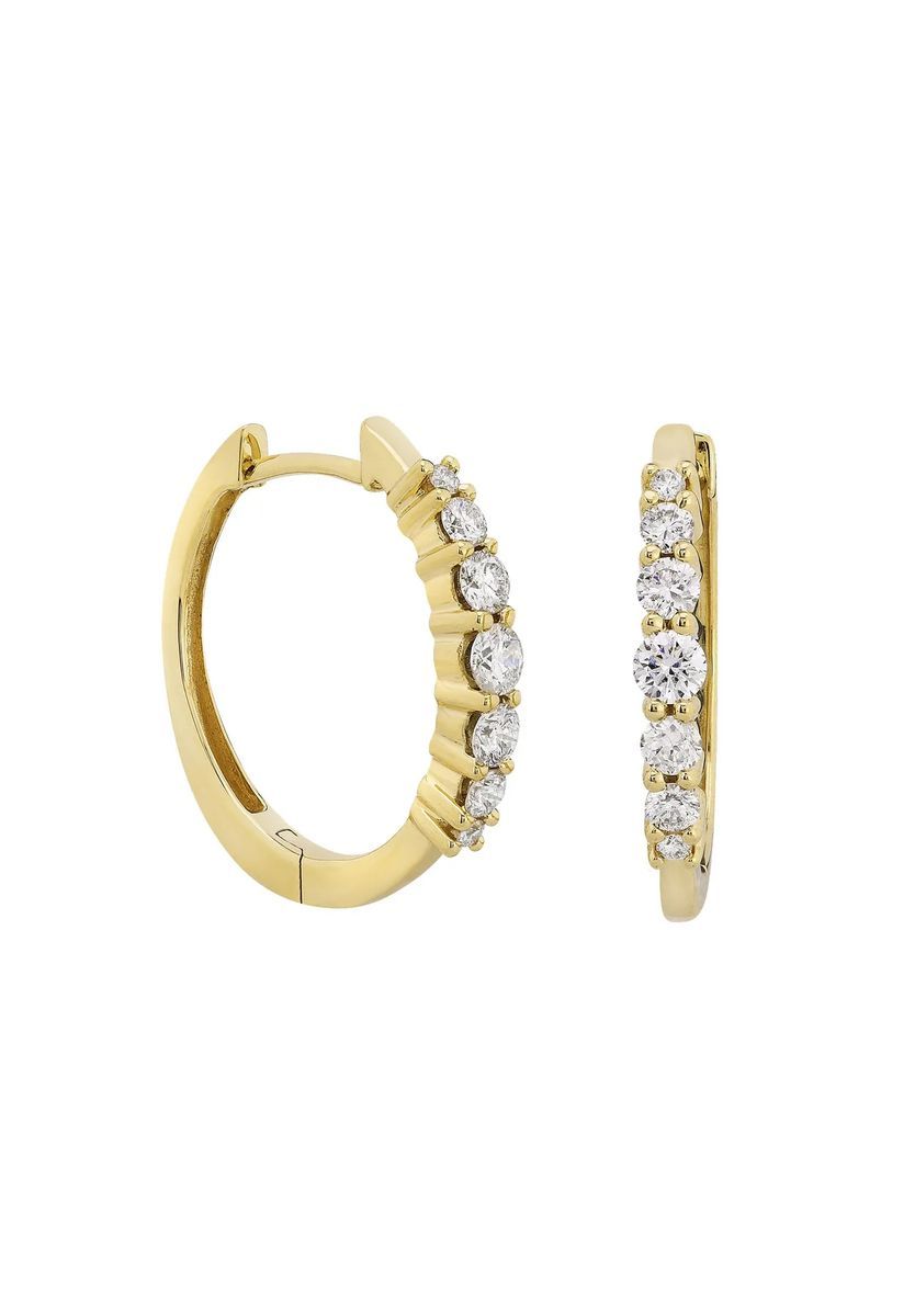 Goldene Creolen mit Diamantakzenten