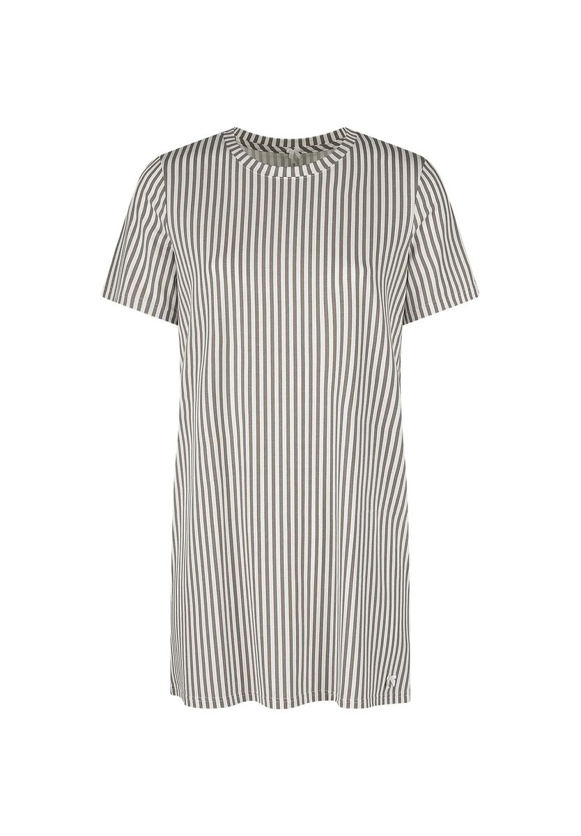 Gestreiftes, locker geschnittenes Schlafshirt-Kleid