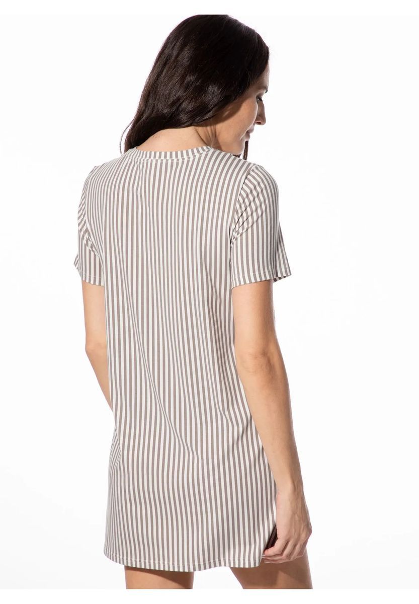 Gestreiftes, locker geschnittenes Schlafshirt-Kleid