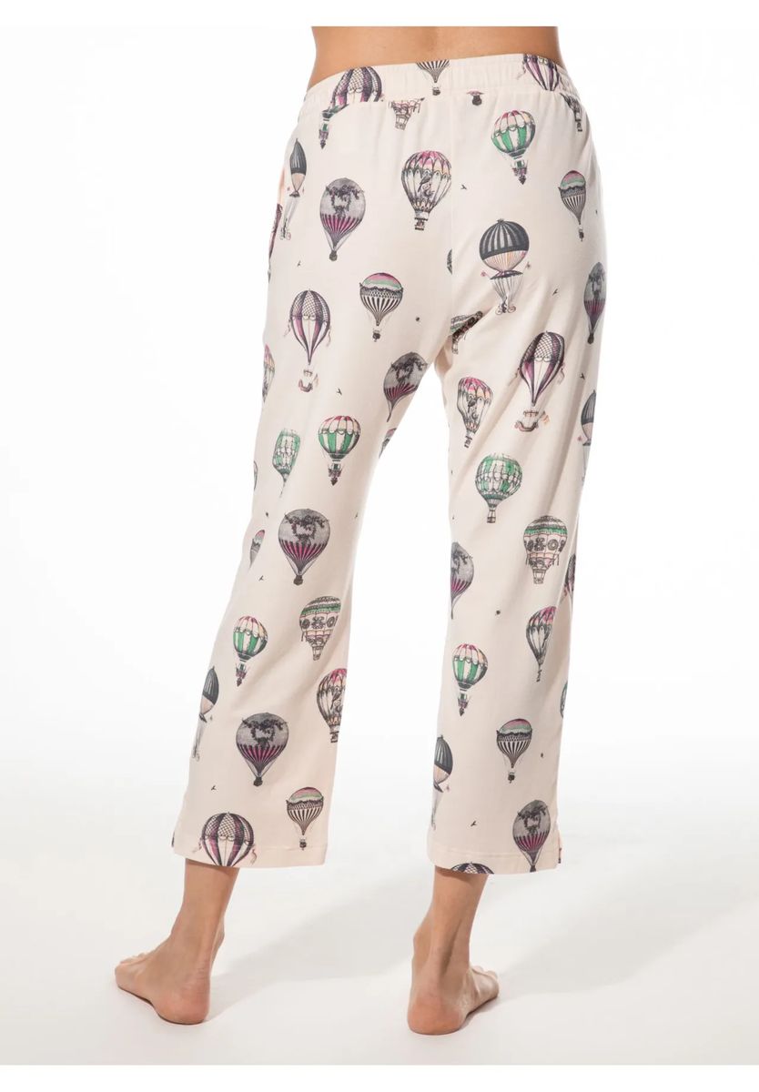 Gekürzte Loungehose mit Ballonmuster