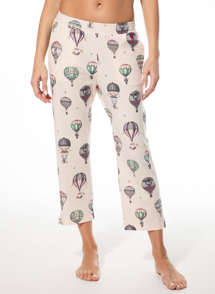 Gekürzte Loungehose mit Ballonmuster
