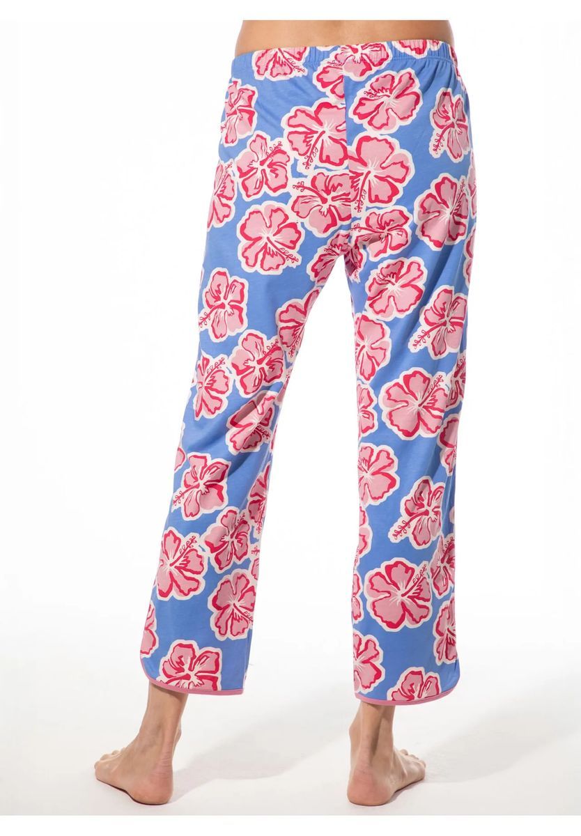Baumwoll-Pyjamahose mit Blumendruck