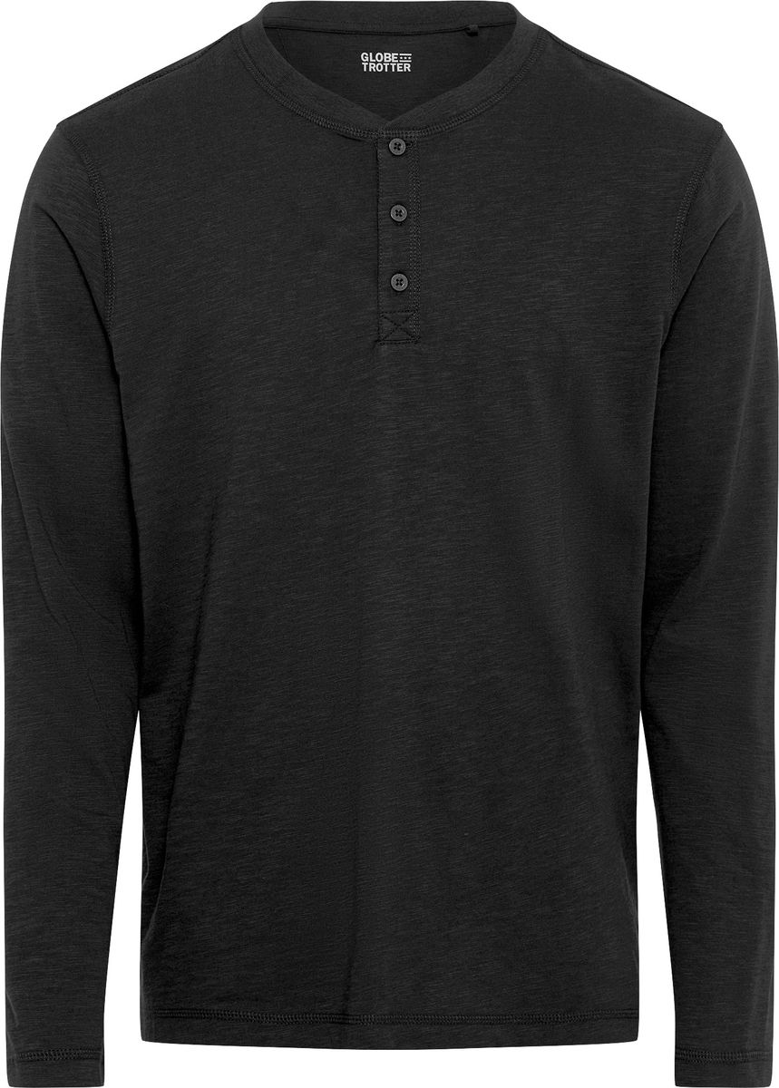 Herren Langarm Henley Shirt