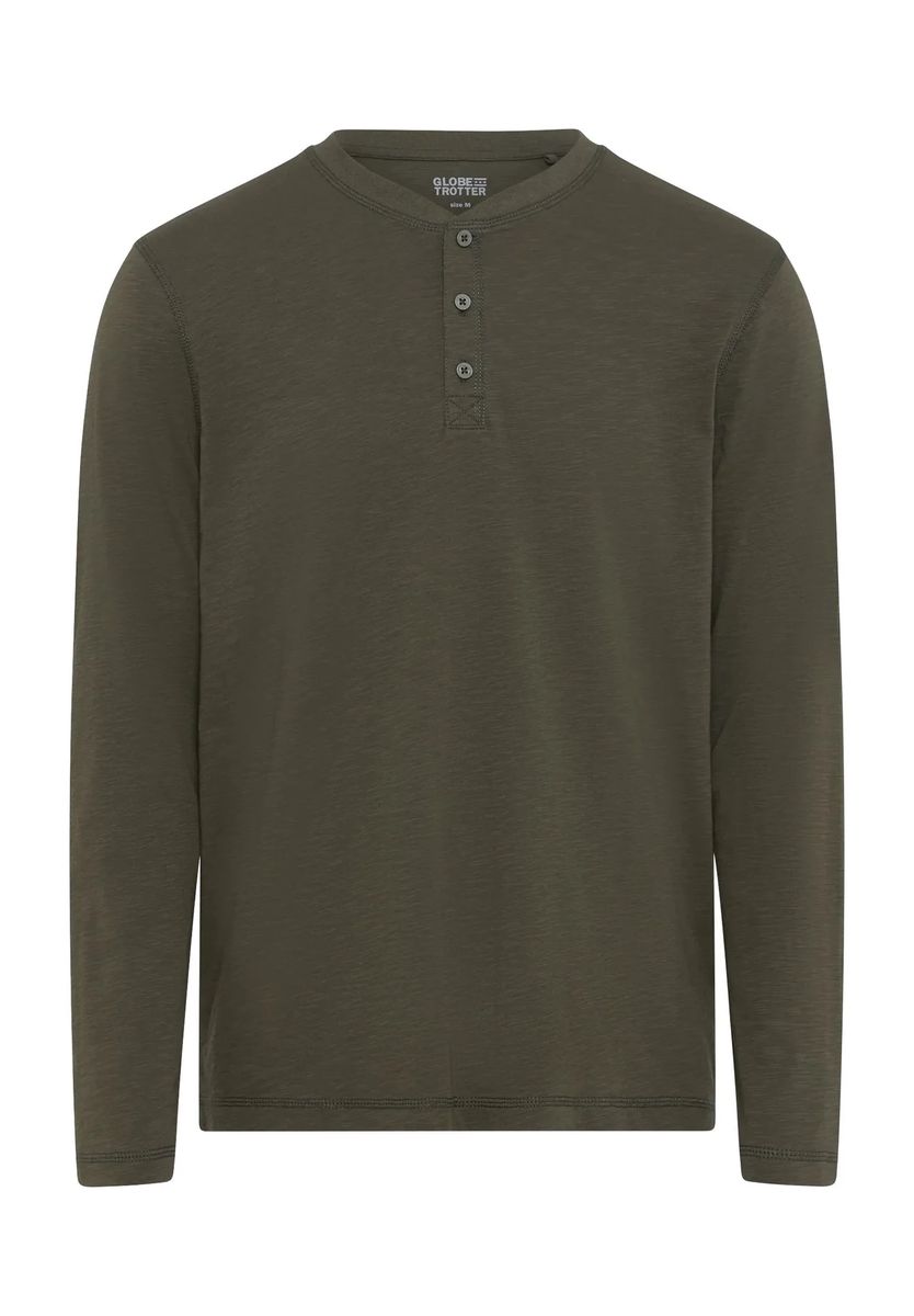 Herren Langarm Henley Shirt
