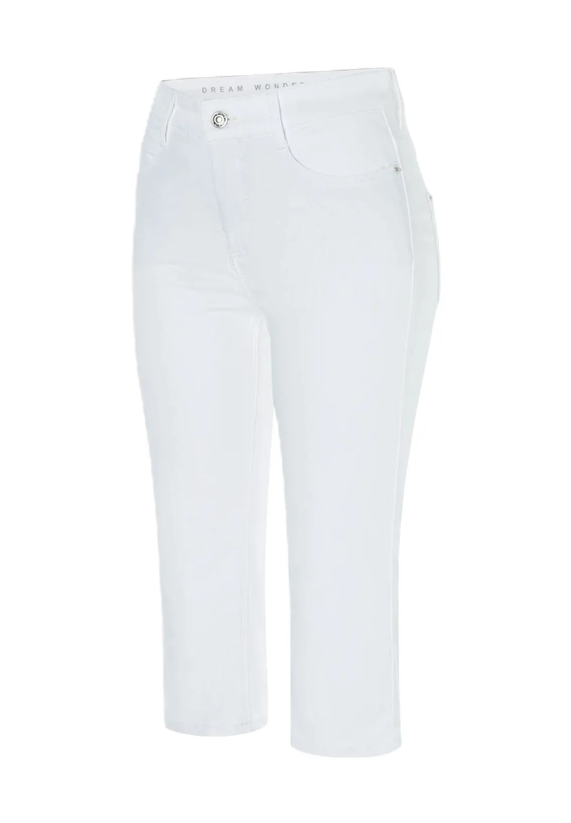 Weiße Cropped Denim Capri Jeans
