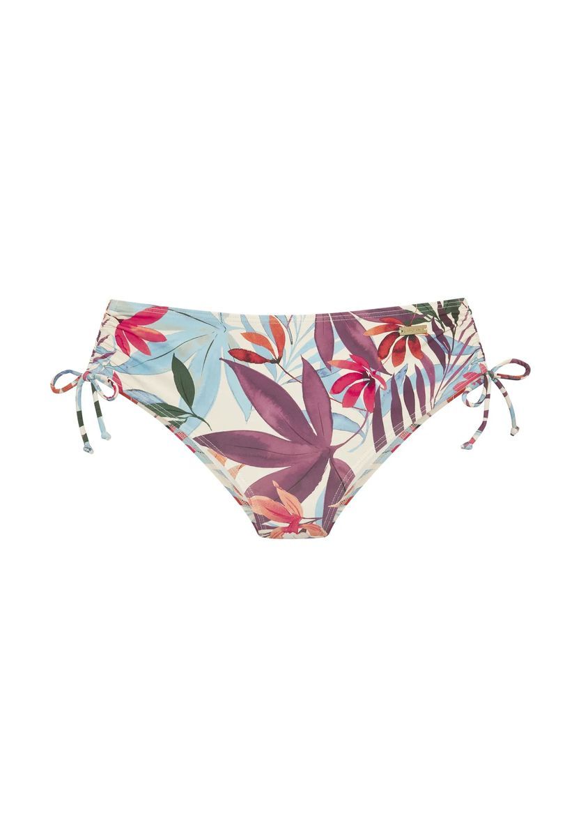Bikinihose mit Blumendruck und Bändern