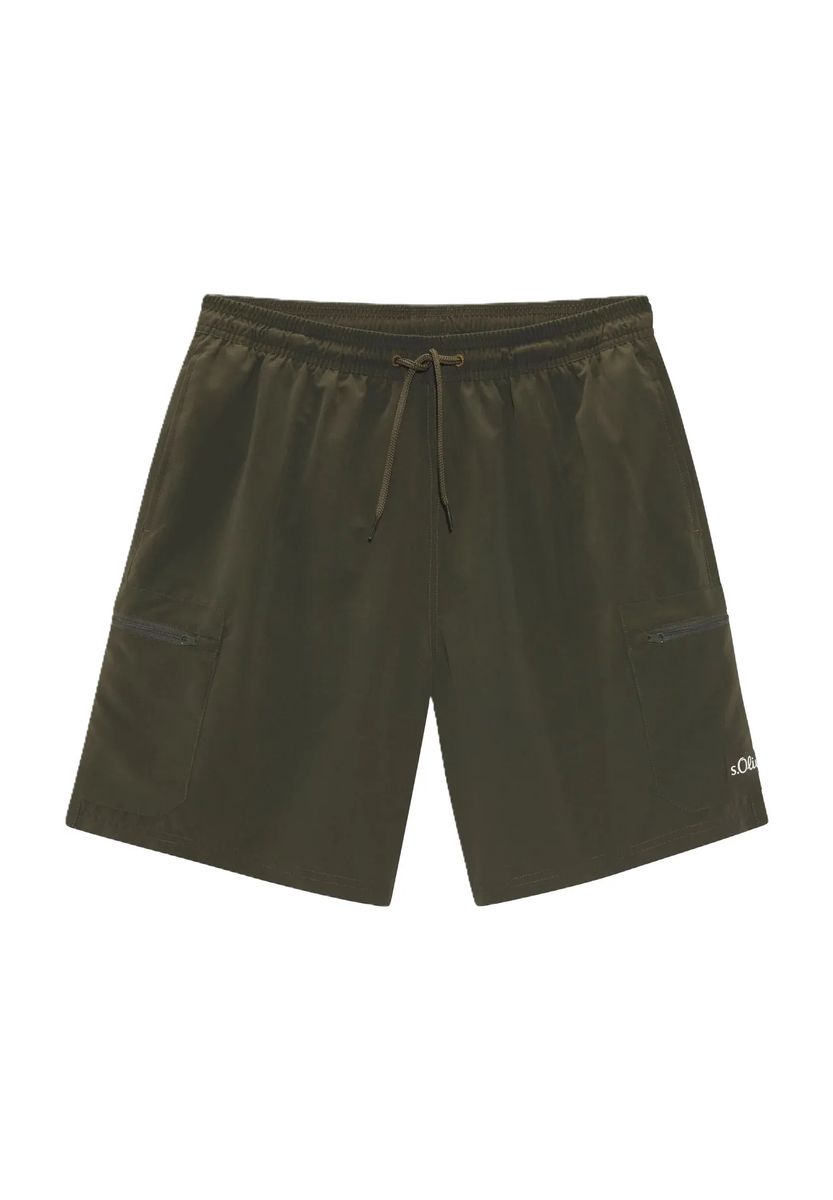 Olivgrüne Aktive Badeshorts