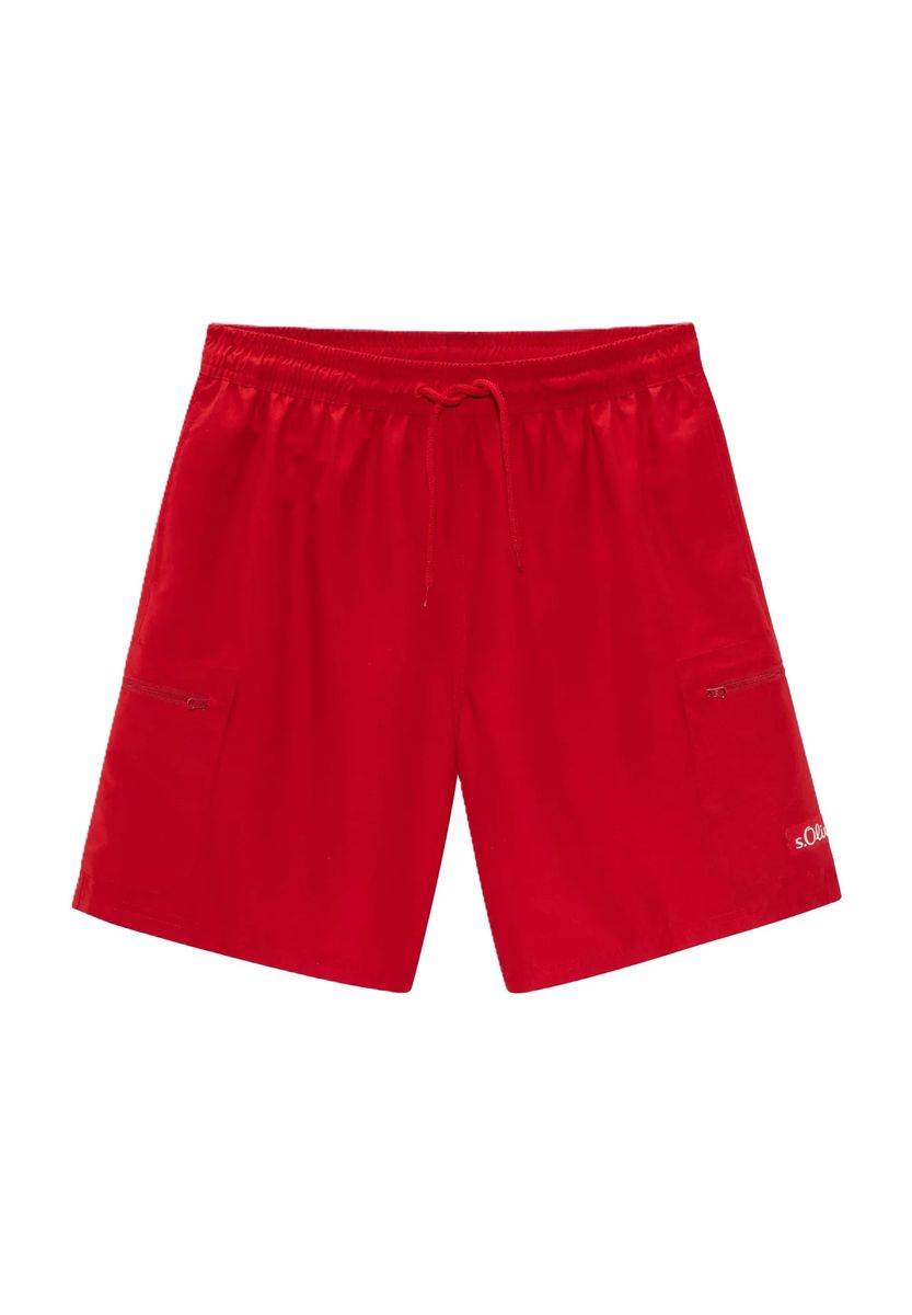 Rote, schnell trocknende Badeshorts mit Taschen