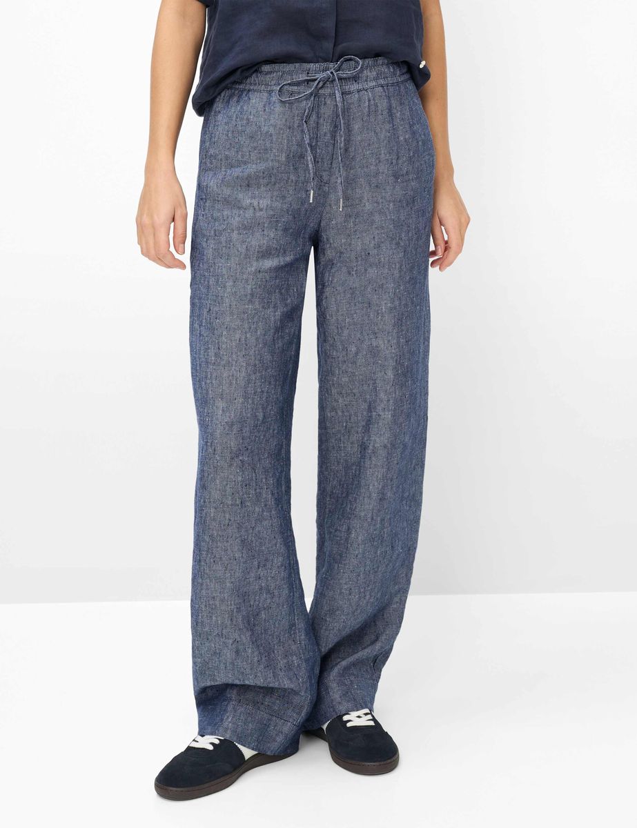 Damen Leinenhose mit weitem Bein