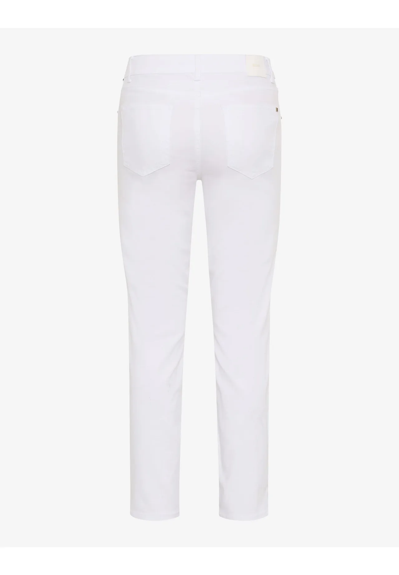 Weiße, verkürzte Five-Pocket Jeans