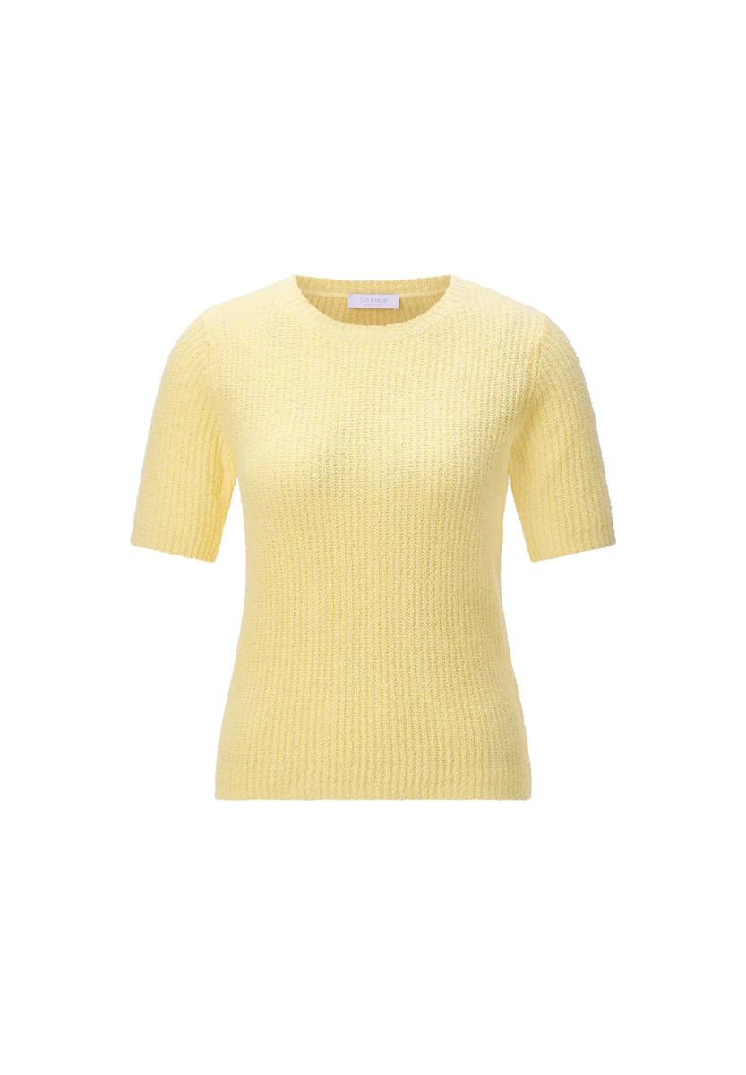 Geripptes Kurzarm Strickoberteil