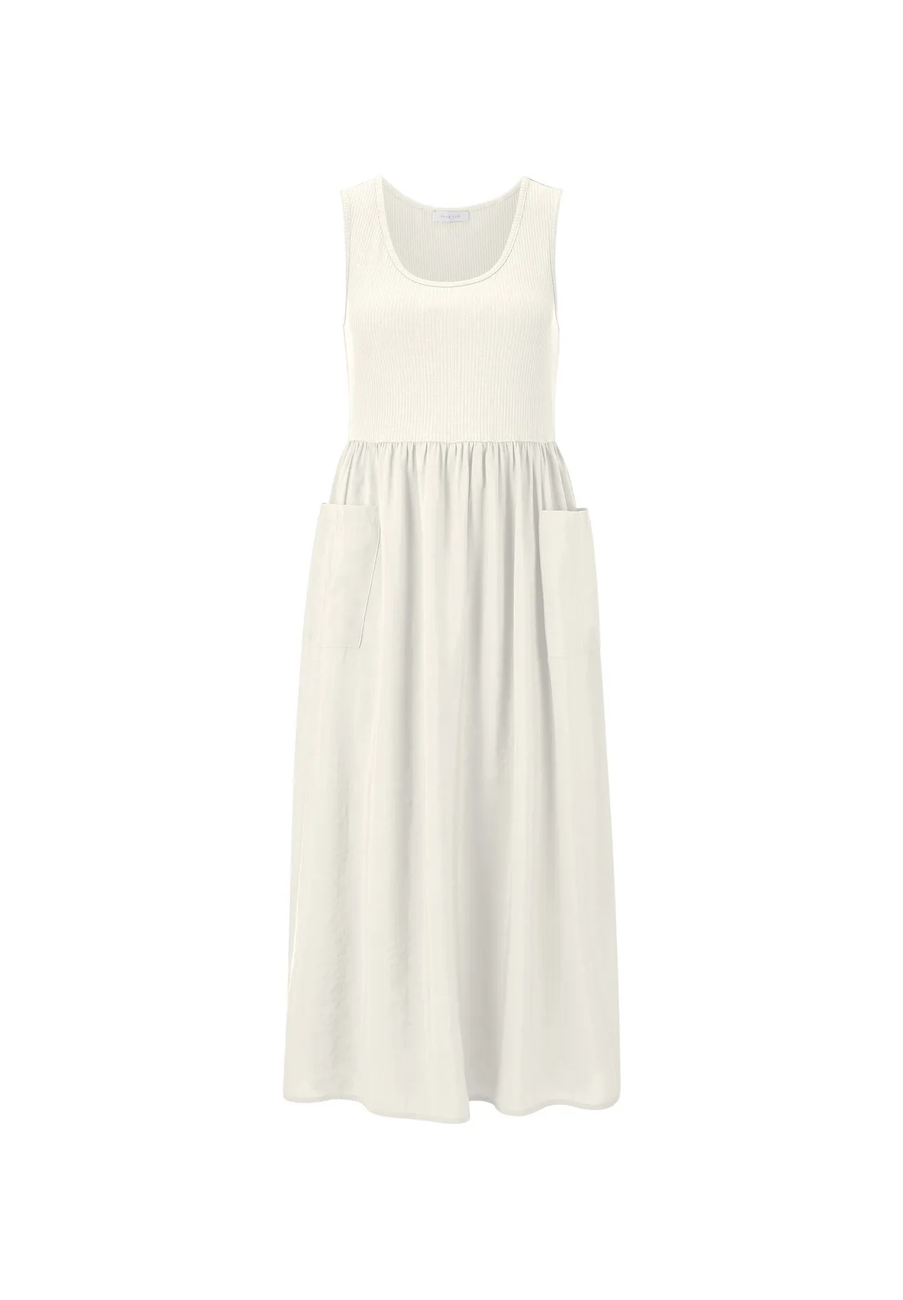 Ärmelloses Midikleid mit geripptem Oberteil