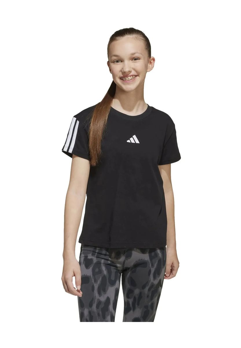 Klassisches 3-Streifen Baumwoll-T-Shirt für Kinder