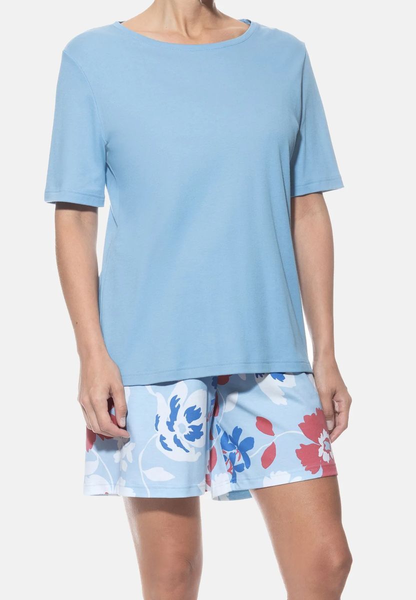 Pijama-Set mit Blumenmuster und T-Shirt
