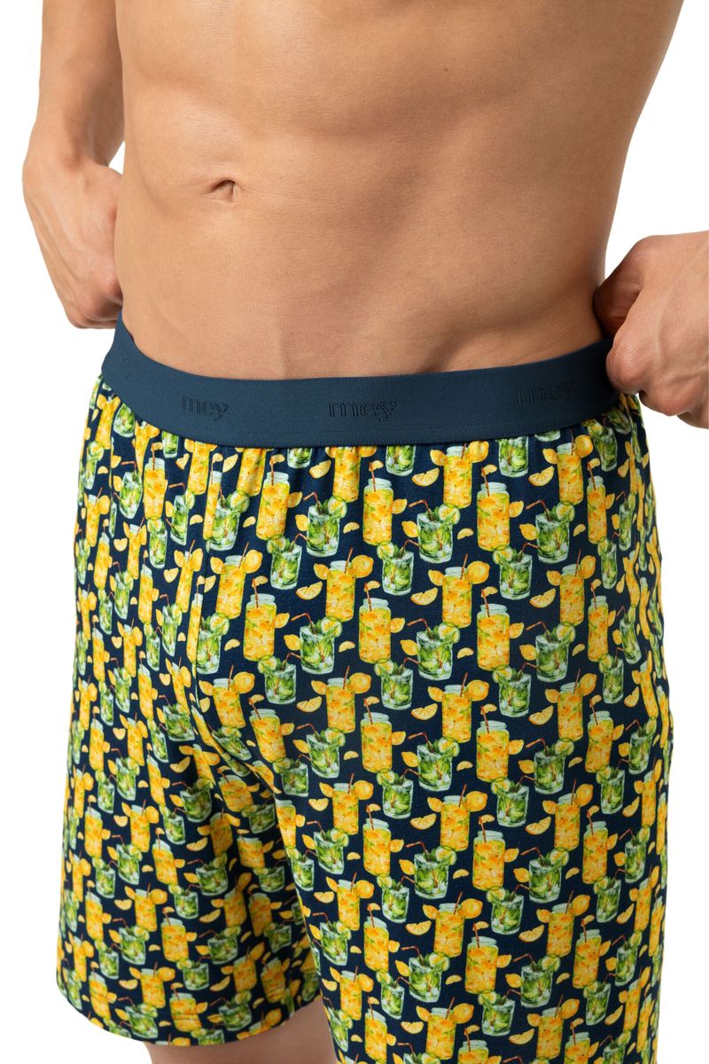 Schlafshort mit Cocktail-Print aus Jersey