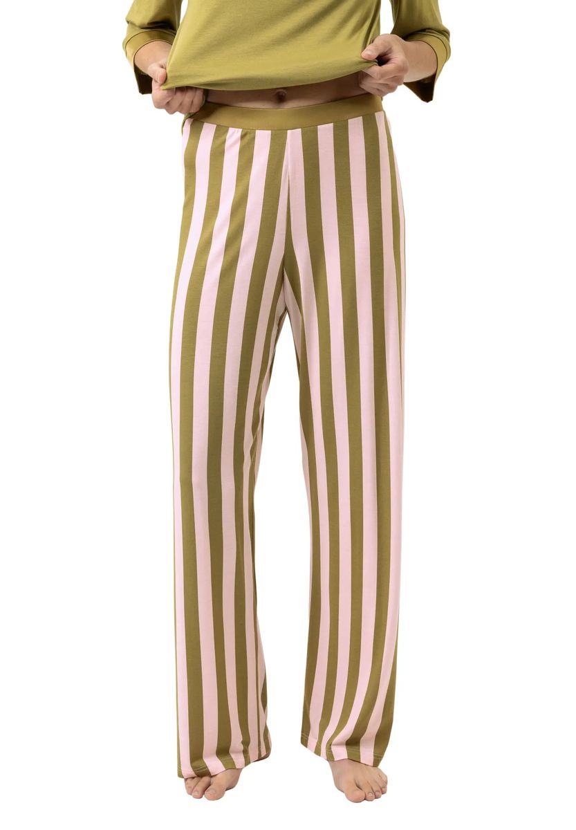 Gestreifte Damenhose mit Komfortbund