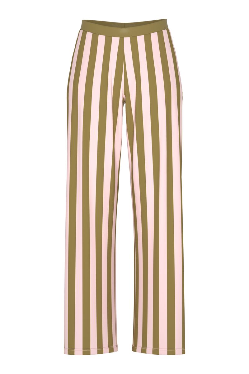 Gestreifte Damenhose mit Komfortbund