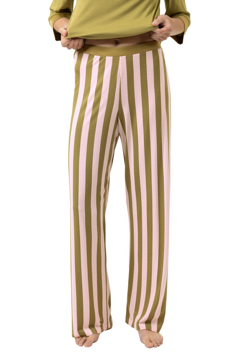Gestreifte Damenhose mit Komfortbund