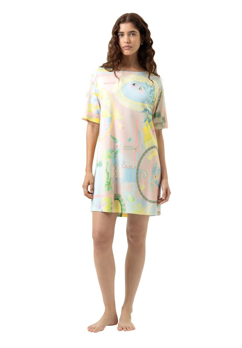 Pastellfarbenes Loungewear-Kleid mit überschnittenen Schultern