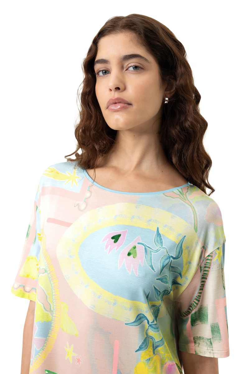 Pastellfarbenes Loungewear-Kleid mit überschnittenen Schultern