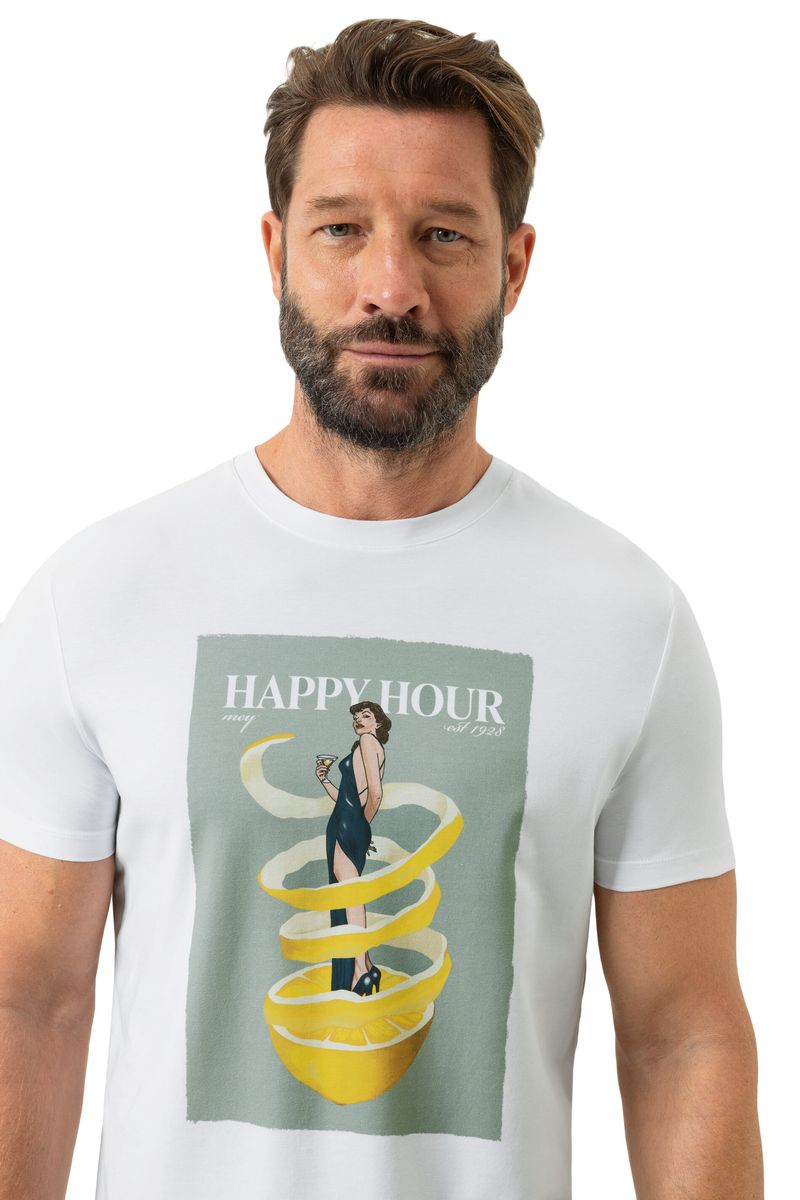 Baumwoll-T-Shirt mit Happy Hour Print