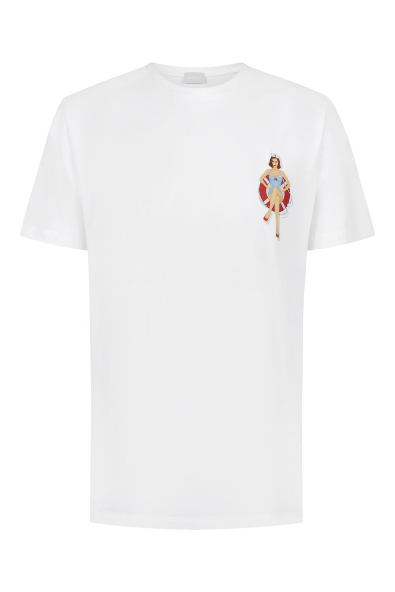 Locker geschnittenes Kurzarm-T-Shirt mit Grafik
