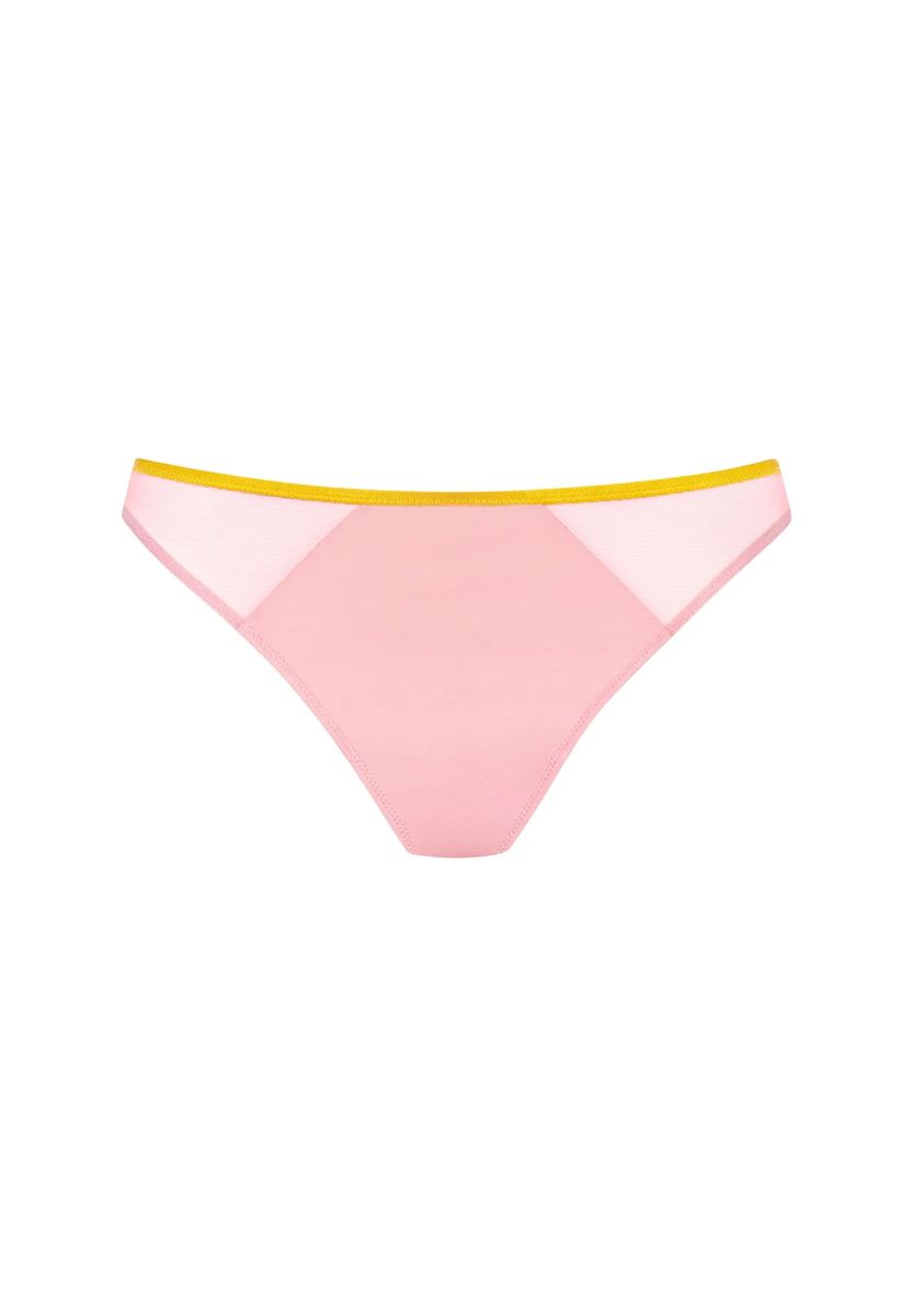 Zarter rosa Mesh Tanga-Slip