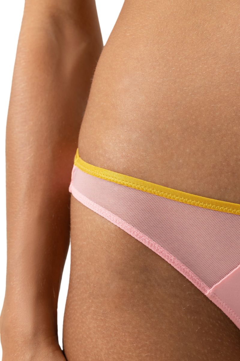 Zarter rosa Mesh Tanga-Slip
