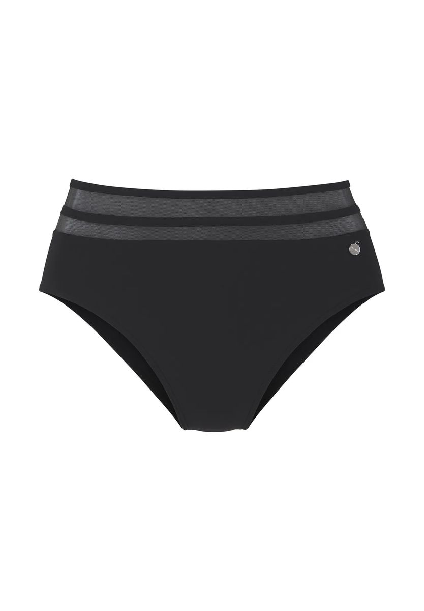 High-Waist Bikinihose mit Mesh-Detail