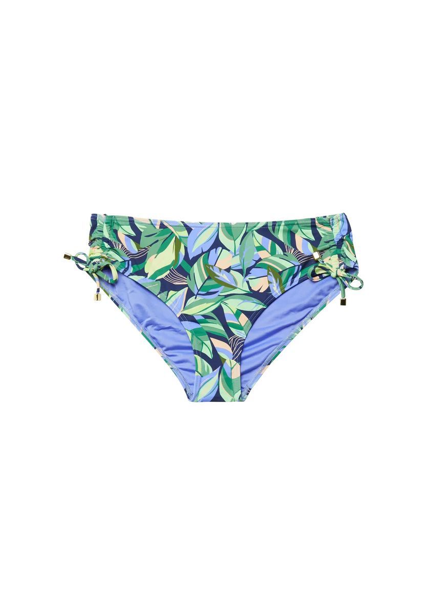 Bikinihose mit tropischem Print und Schnürung