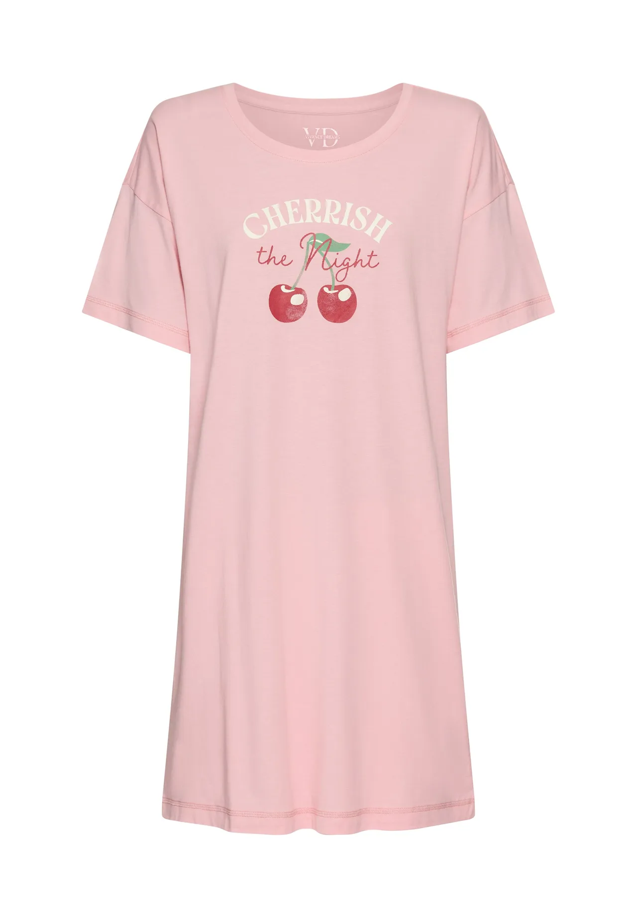 Rosa Schlafshirt mit Grafikprint