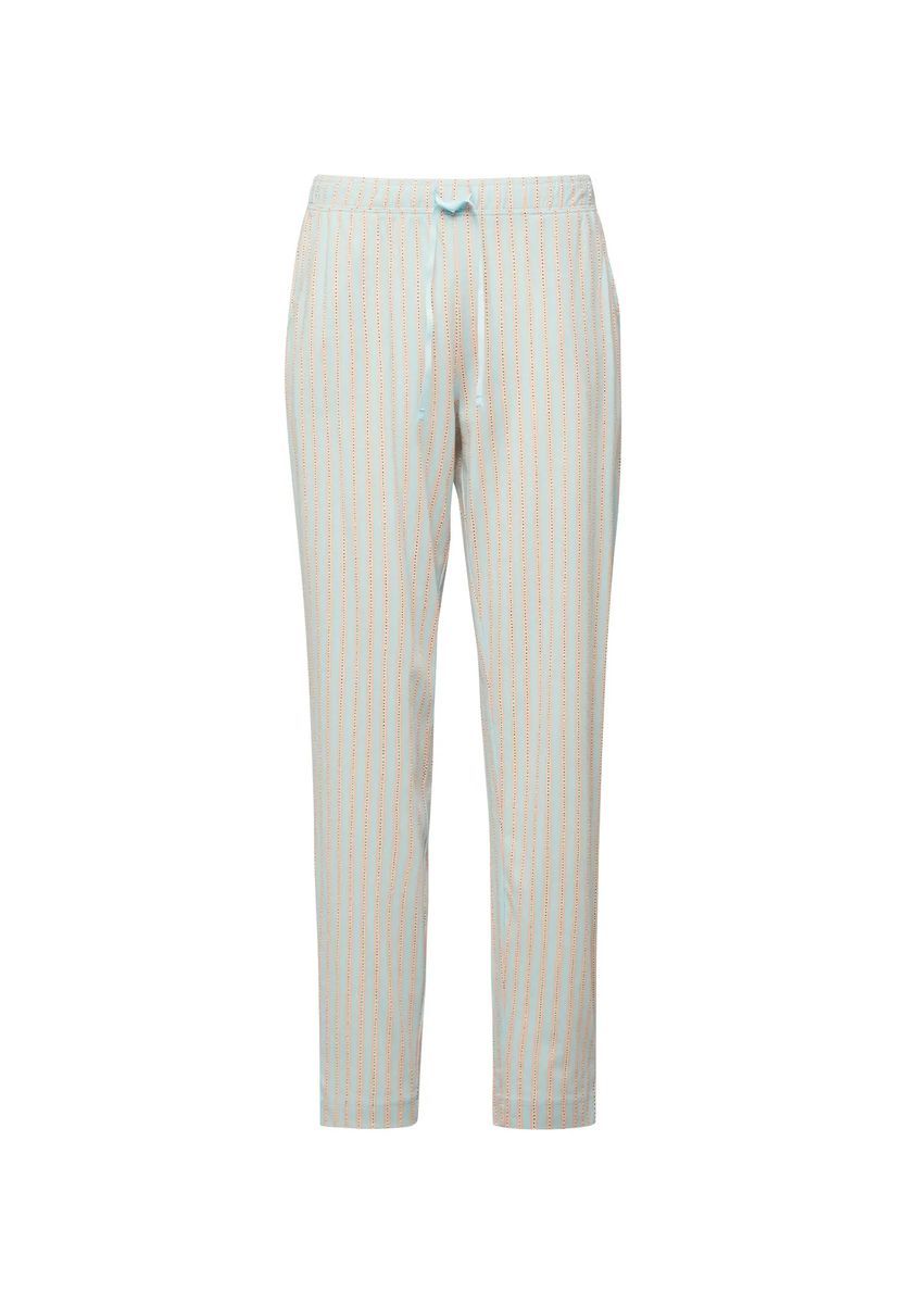 Gestreifte Baumwoll-Loungewear-Hose mit Kordelzug