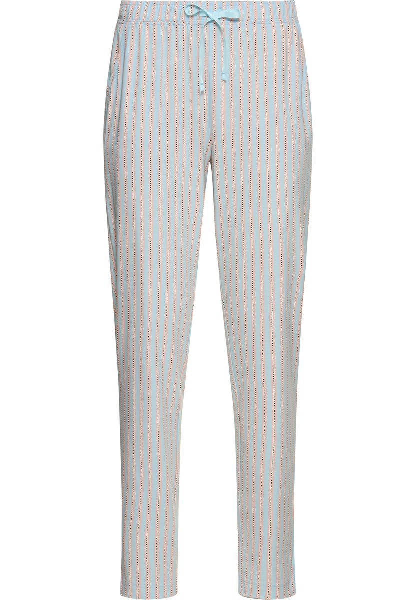 Gestreifte Baumwoll-Loungewear-Hose mit Kordelzug