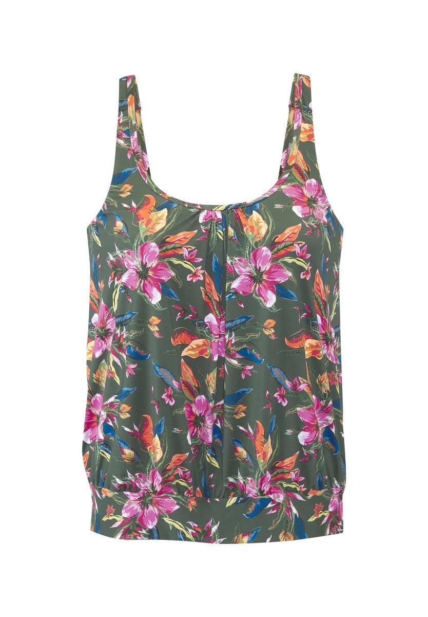 Tankini-Top mit Blumendruck und Softcups