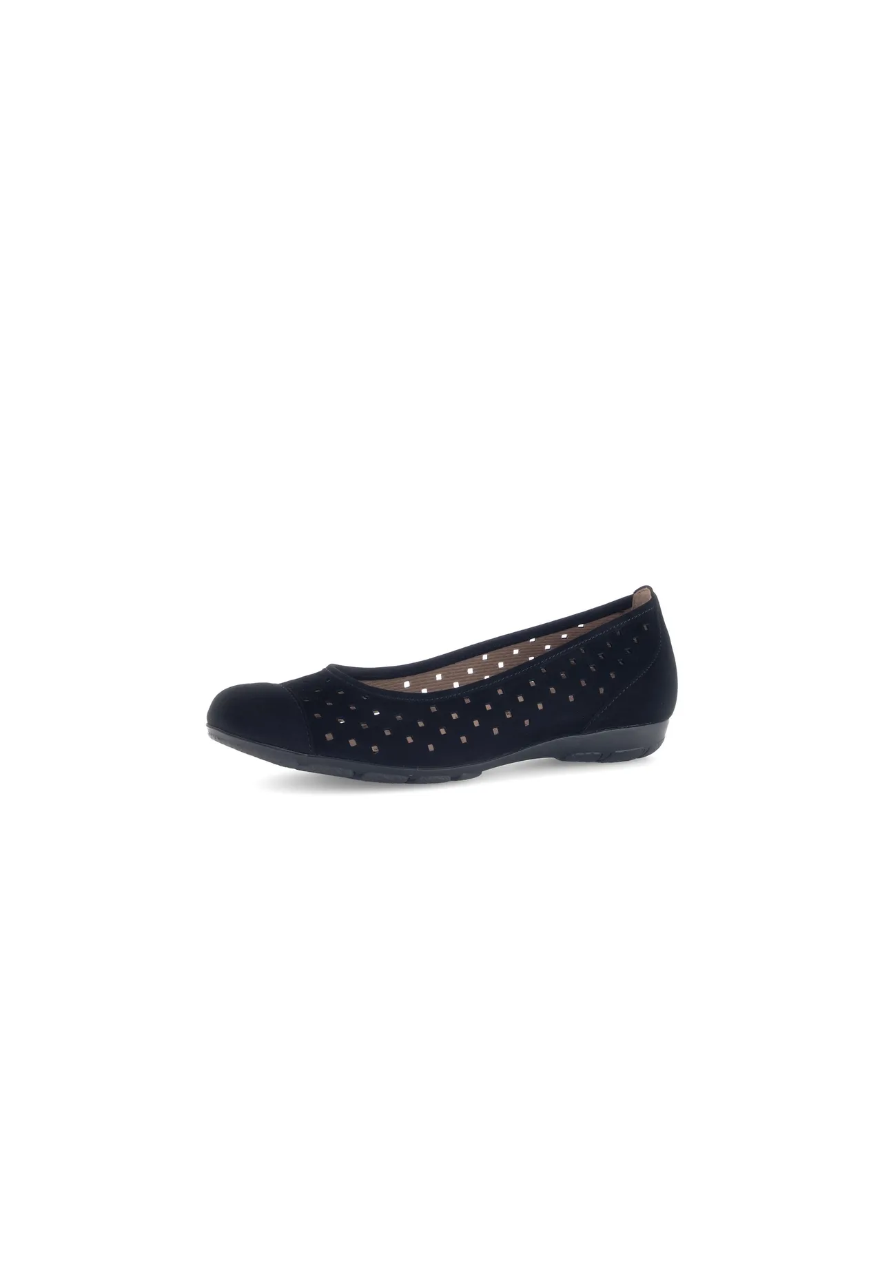 Schwarze Ballerinas aus perforiertem Leder