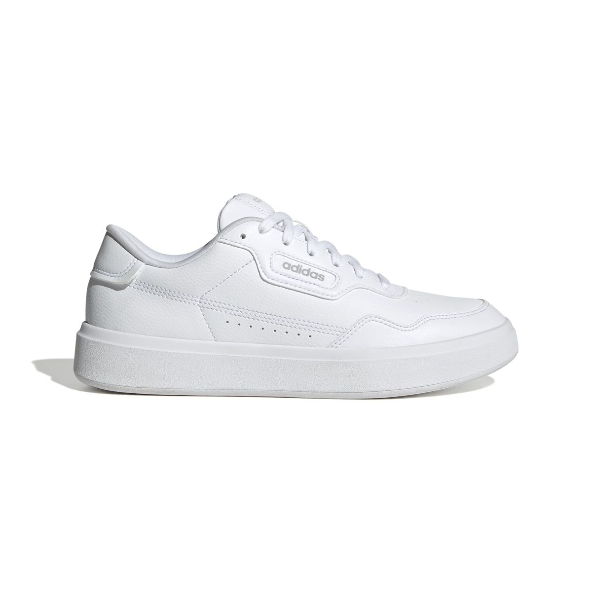 Klassischer, komplett weißer Leder-Court-Sneaker