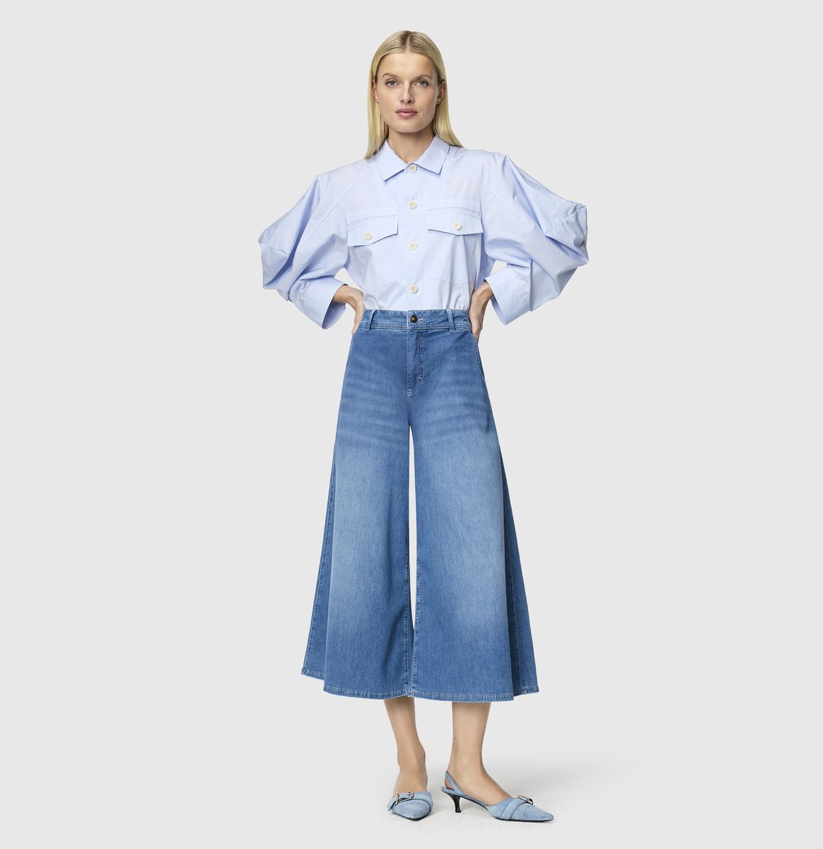 Weite, Cropped Denim Culottes