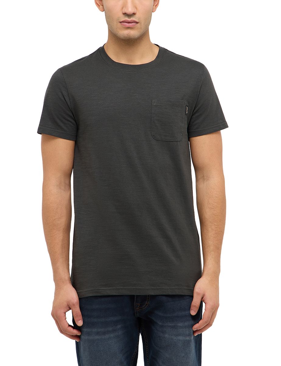 Herren Freizeit Uni T-Shirt mit Tasche