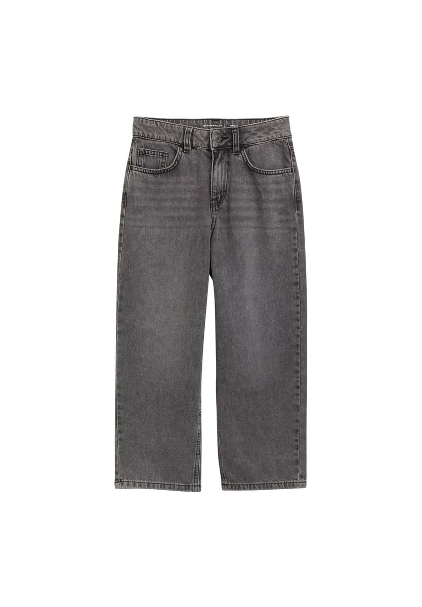 Graue Kinderjeans mit weitem Bein