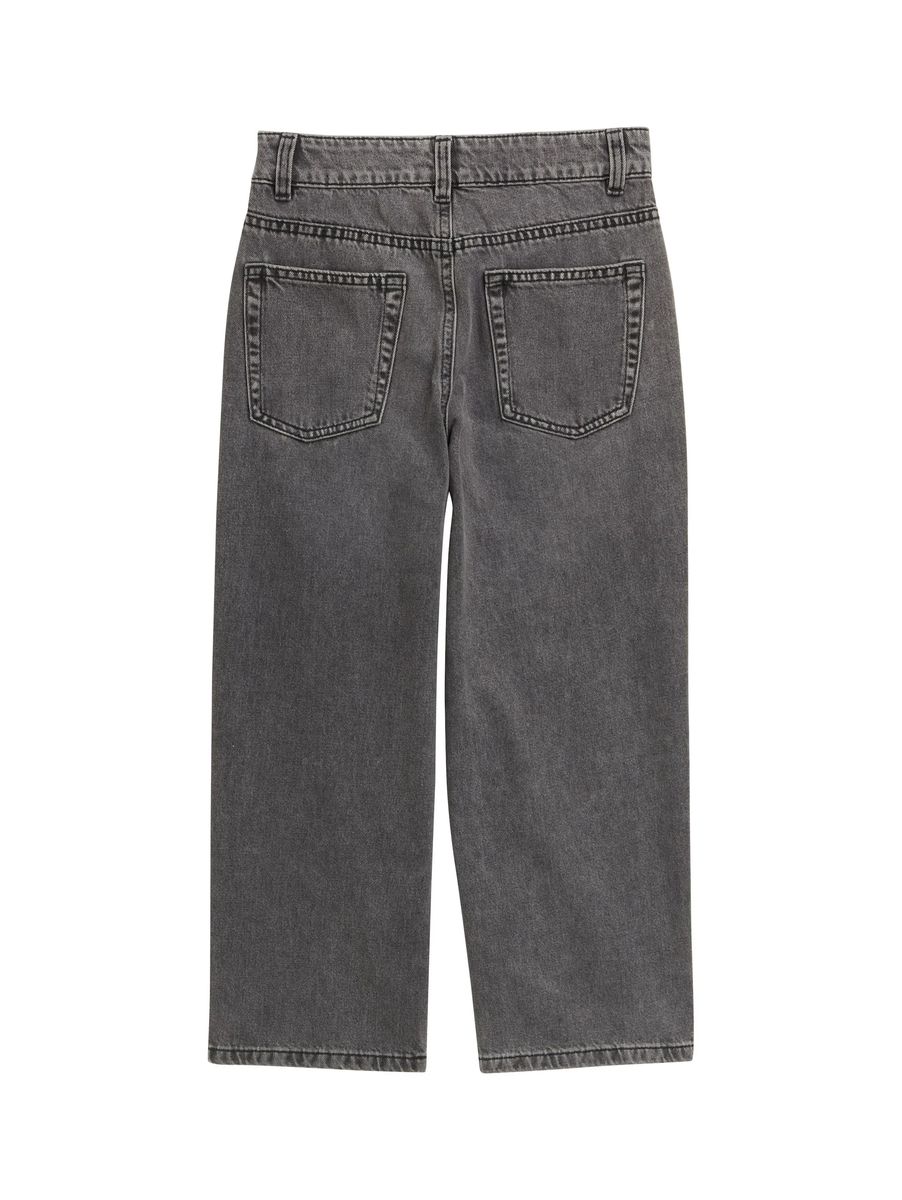 Graue Kinderjeans mit weitem Bein