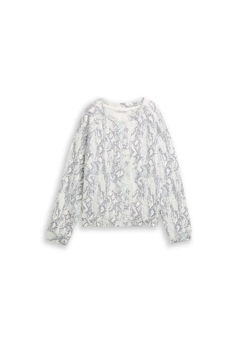 Sweatshirt mit Schlangenmuster und Rundhalsausschnitt