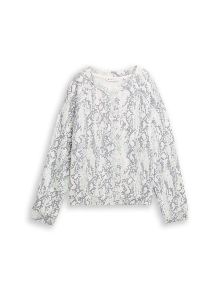 Sweatshirt mit Schlangenmuster und Rundhalsausschnitt