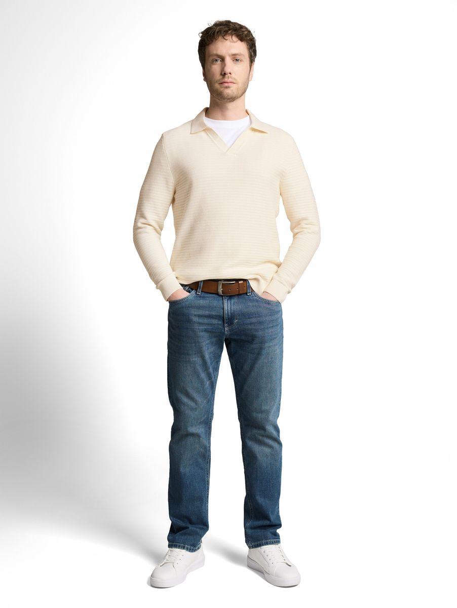 Herren Strick Polo Shirt aus Baumwolle