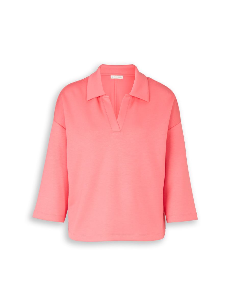 Sweatshirt mit Polokragen, lockere Passform