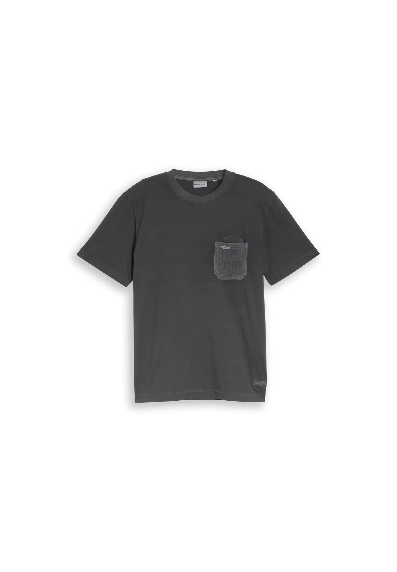 Herren Einfarbiges Graues T-Shirt mit Tasche