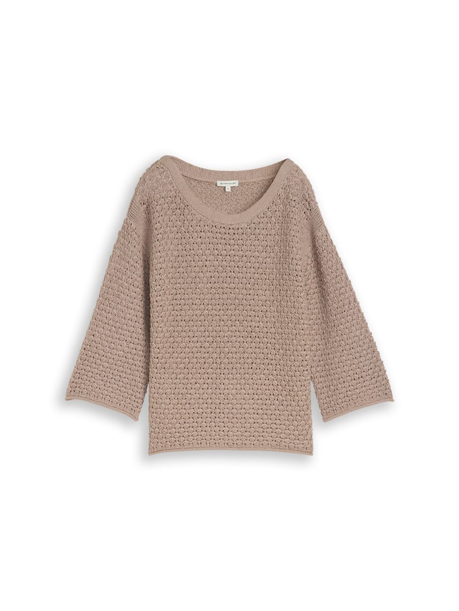Strickpullover mit weitem Schnitt und Ärmeln