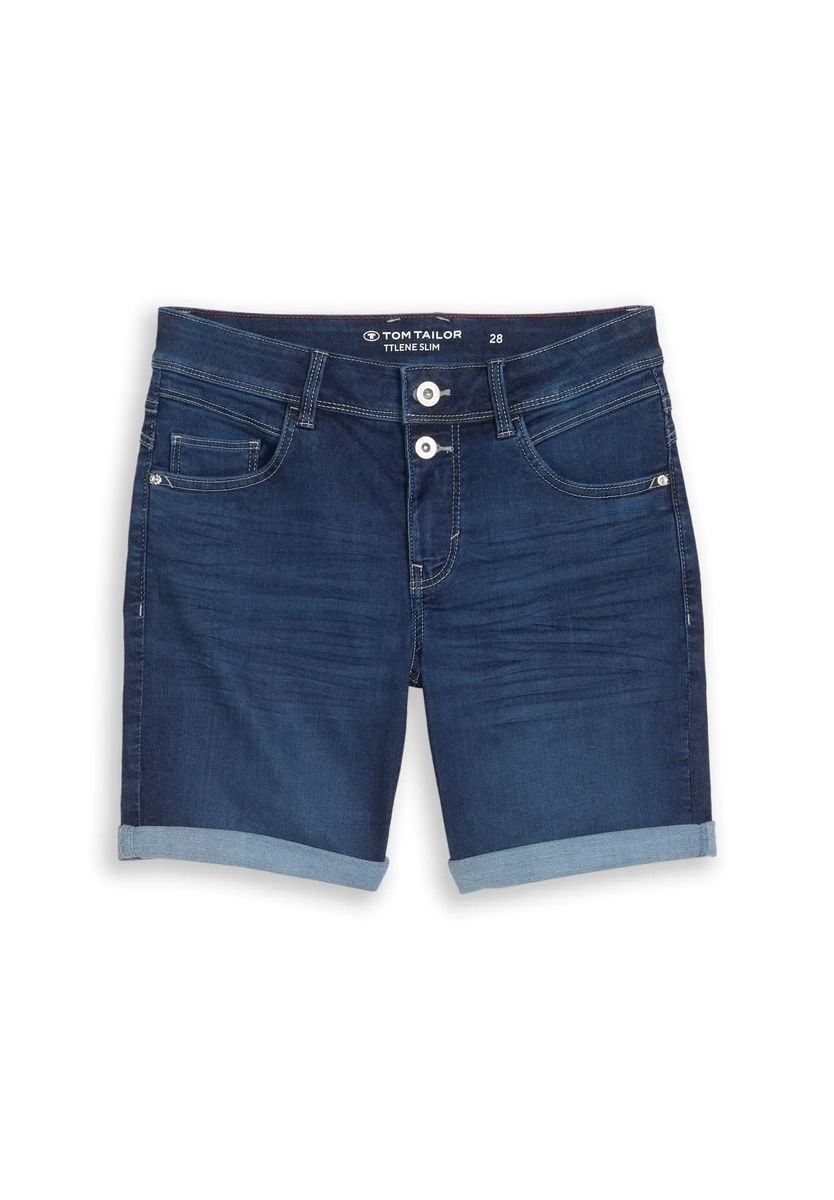 Dunkelblaue Denim Bermuda Shorts