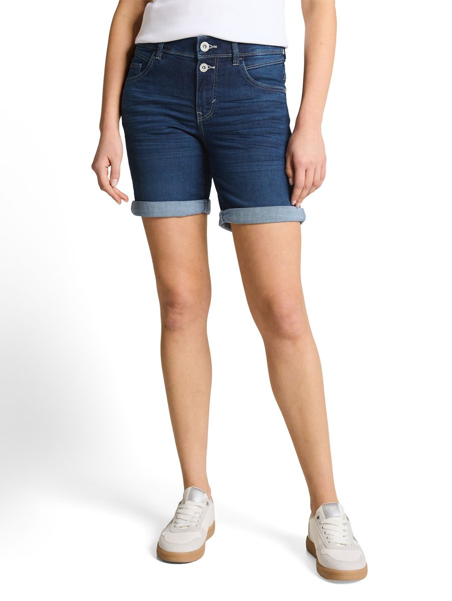 Dunkelblaue Denim Bermuda Shorts